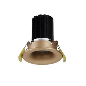 DM200807  Bruve 10 Tridonic Powered 10W 4000K 810lm 36° CRI>90 LED Engine Champagne Gold Fixed Round Recessed Downlight, Inner Glass cover, IP65